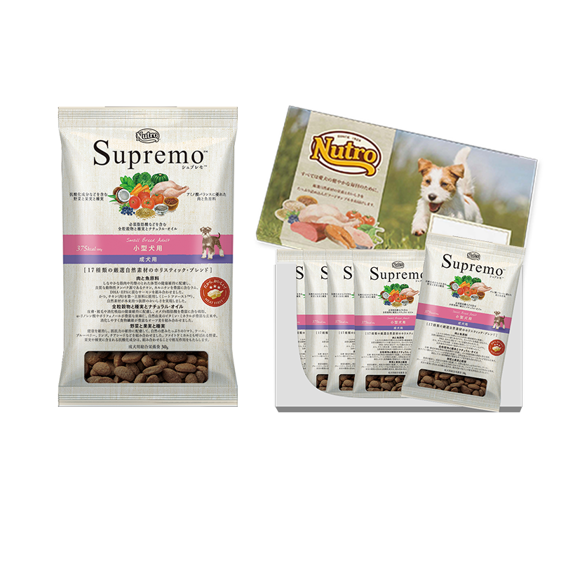 お試しサンプル】シュプレモ 小型犬用 成犬用 150g(30g×5袋) お試しサンプル】シュプレモ 小型犬用 成犬用 150g(30g×5袋)
