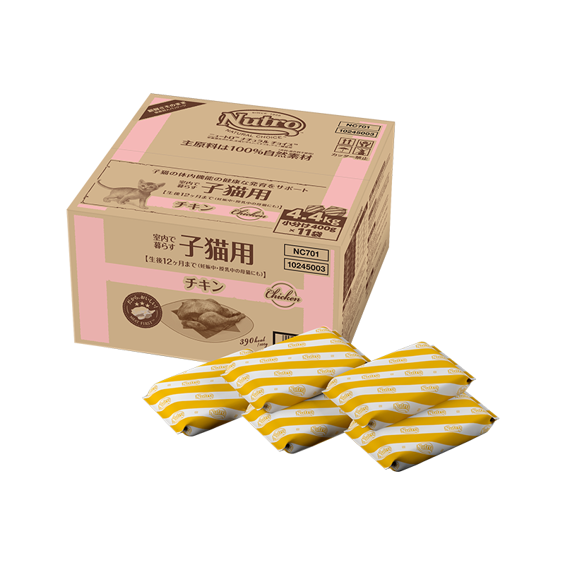 【公式通販限定】ニュートロ ナチュラル チョイス キャット 室内猫用 キトン チキン 子猫用 4.4kg（400g×11袋）
