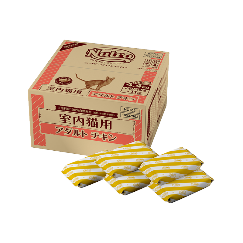 【公式通販限定】ニュートロ ナチュラル チョイス キャット 室内猫用 アダルト チキン 4.4kg（400g×11袋）