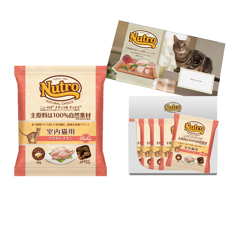 【お試しサンプル】ナチュラル チョイス 室内猫用 アダルト チキン 成猫用 100g（20g×5袋）