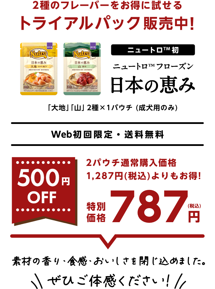 2種のフレーバーをお得に試せるトライアルパック販売中!