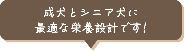 おいしさはそのままに、成犬とシニア犬に最適な栄養設計です!